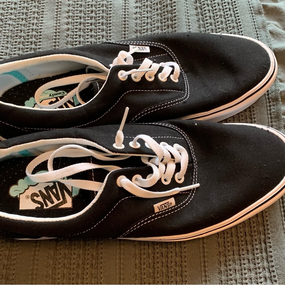 Vans Black and White Canvas Shoes